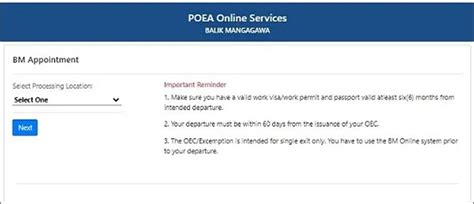 poea online appointment oec|How to Book OEC Appointment Online (BM Online Processing).